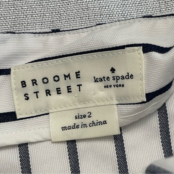 KATE SPADE New York Broome Street Stripe Skirt, White/Blue, Size 2 - Picture 5 of 12